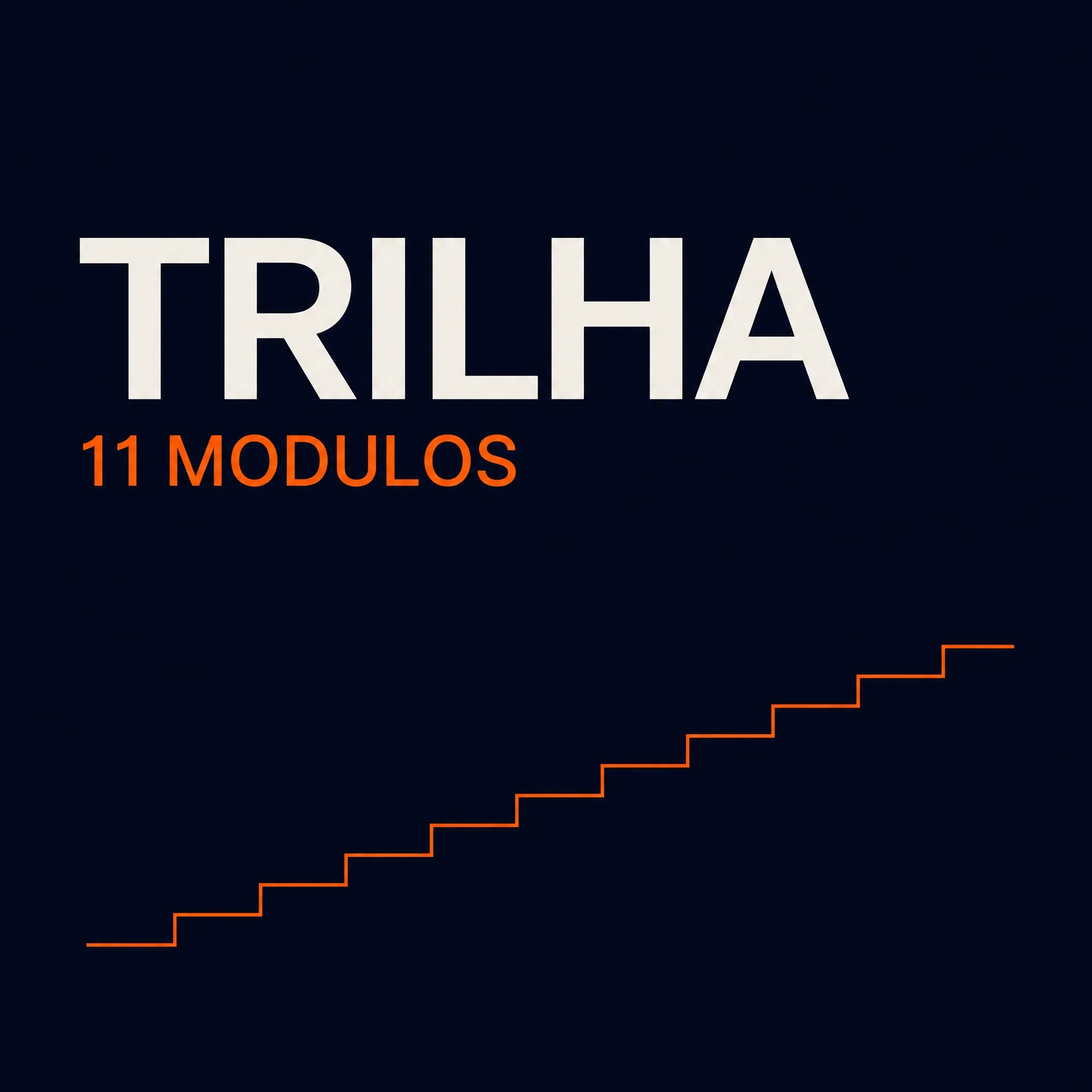 Pôster minimalista: Trilha, 11 módulos, com escada de onze degraus